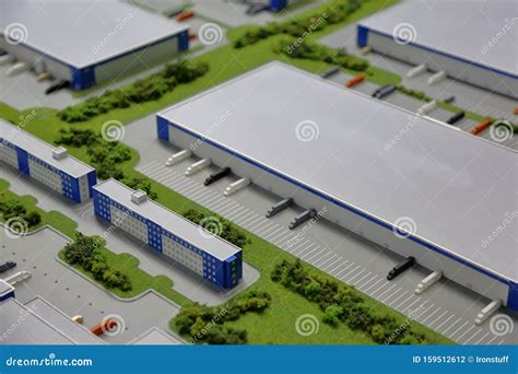 Layout of an Industrial Area with Warehouses and Workshops Stock Photo ...