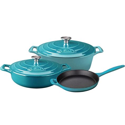 La Cuisine PRO 5-Piece Enameled Cast Iron Cookware Set with Saute ...