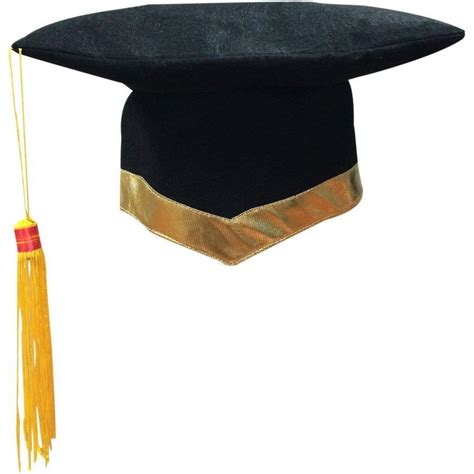 Adult Black & Gold Graduation Hat 12in | Party City