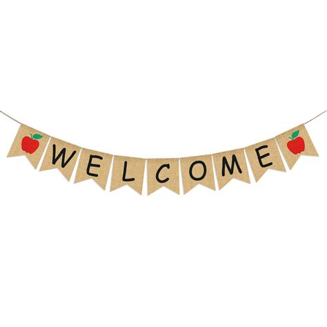 Buy Welcome Banner Burlap - First Day of School Banner - Teacher Banner ...