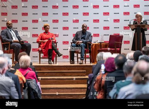 New York, USA. 28th Apr, 2023. U. S. Senator Raphael Warnock attends Union Theological Seminary ...