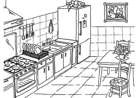 Drawing Kitchen Coloring Pages - Download & Print Online Coloring Pages for Free | Color Nimbus ...