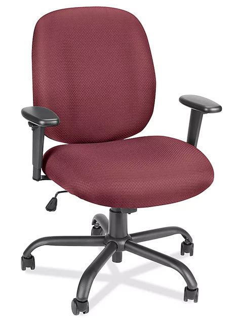 Big and Tall Fabric Office Chair - Burgundy H-3643BU - Uline