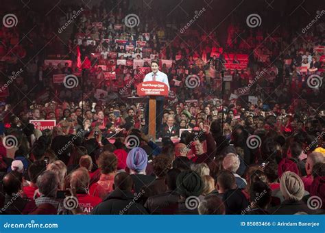 Justin Trudeau Election Rally Editorial Photo - Image of justin, fucus ...