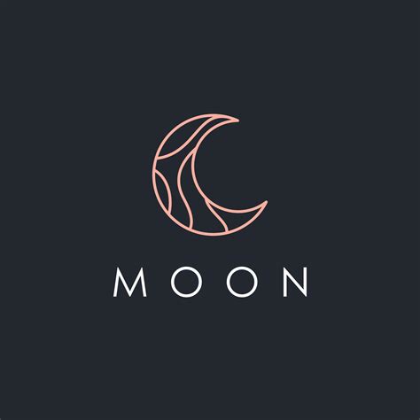 simple moon logo. elegant crescent moon and star logo design line icon ...