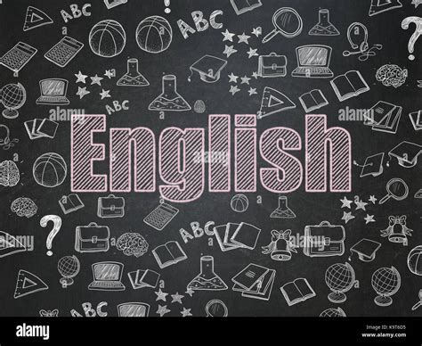 Studying concept: English on School board background Stock Photo - Alamy