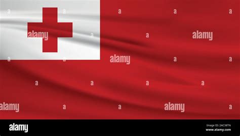 Waving Tonga flag, official colors and ratio correct. Tonga national ...