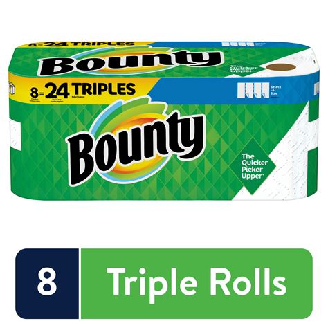 Bounty Select-A-Size Paper Towels, White, 8 Triple Rolls = 24 Regular Rolls, 8 Count - Walmart ...