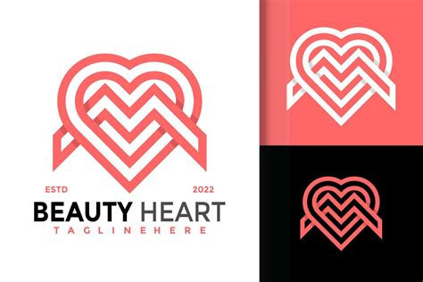 Letter M Beauty Heart Logo Design, brand identity logos vector, modern ...