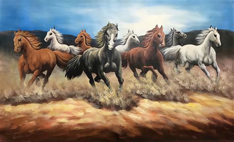 Best 8 Running Horses Feng Shui Painting - Etsy