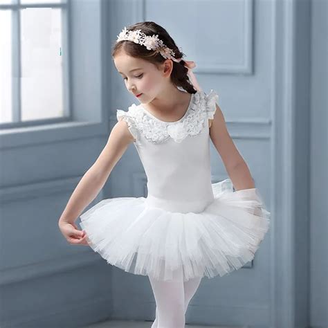 Pink/Purple/Blue/Rose Cute Ballet Dress For Girls Short/Long Sleeved Swan Lake Ballet Dance ...