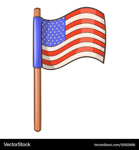 American flag icon cartoon style Royalty Free Vector Image