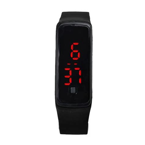 Splendid Fashion Ultra Thin Girl Men Sports Silicone Digital LED Sports Wrist Watch Electronic ...