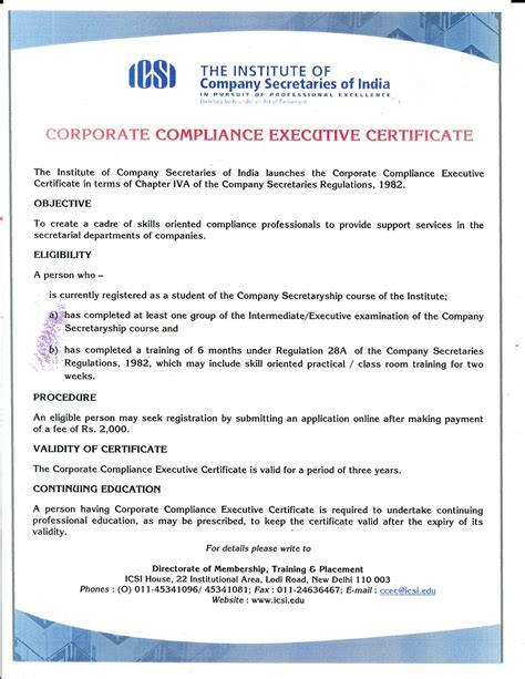 ICSI Launches Corporate Compliance Executive Certificate | Corporate Law Reporter