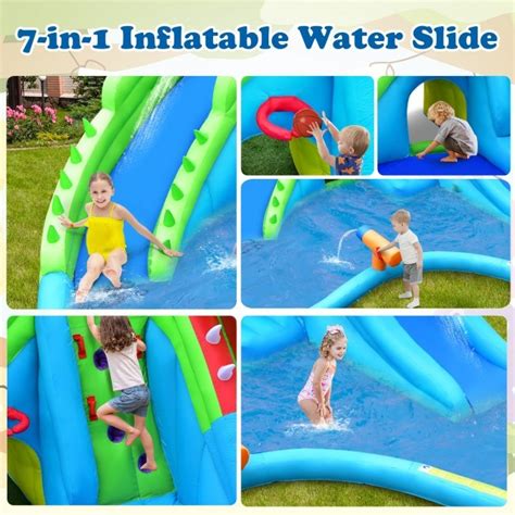 7 in 1 Inflatable Bounce House with Splashing Pool