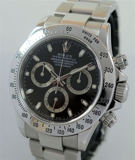 Rolex Daytona Steel Black Dial 116520 Box Rare