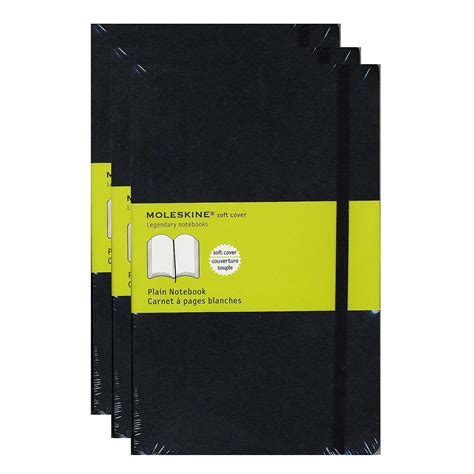 Classic Soft Cover Notebooks black, 5 in. x 8 1/4 in., 192 pages, unlined (pack of 3) - Walmart.com