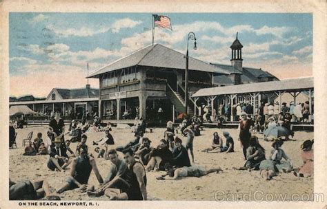 On the Beach Newport, RI Postcard