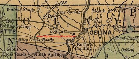 Clay County, Tennessee 1888 Map | Clay county, County map, Tennessee map