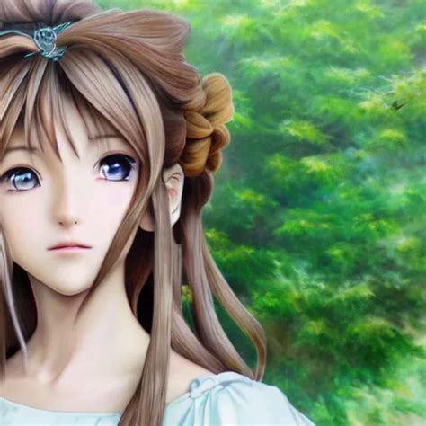 featured on artstartion hyperrealistic anime aerith | Stable Diffusion ...