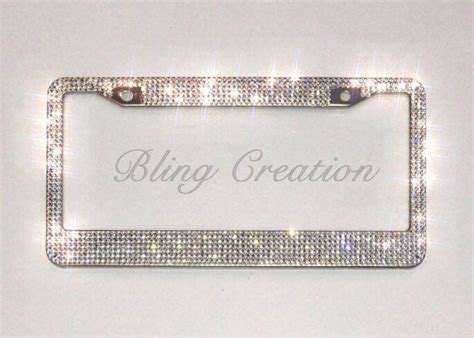 Bling Rhinestone Crystal METAL Chrome License Plate Frame 7 - Etsy ...