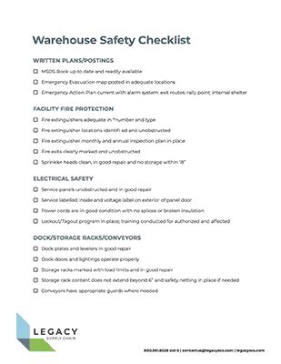 Warehouse Safety Procedures Checklist | LEGACY