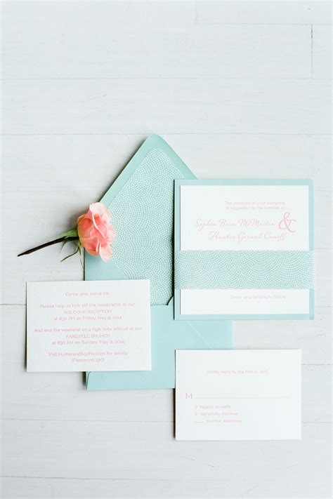 Pink and Mint Wedding Invitations - Elizabeth Anne Designs: The Wedding Blog