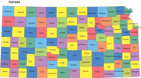 Kansas PowerPoint Map - Counties