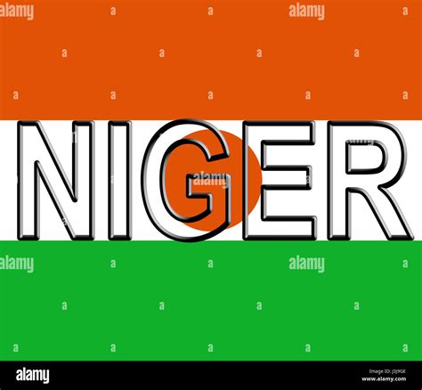 Illustration of the national flag of Niger with the country written on ...