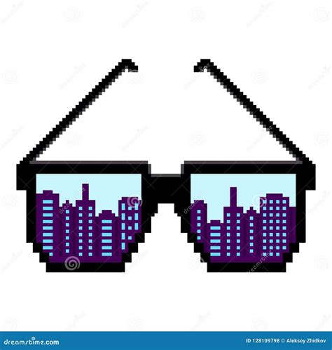 Pixel Art. Pixel Sunglasses. Flat Design Style. Modern Flat Icon in ...