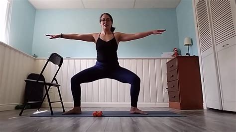 40-min Beginner Yoga with Chair & Weights! - YouTube