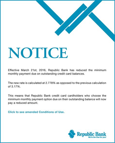 NOTICE: Credit Card Monthly Payment | Republic Bank