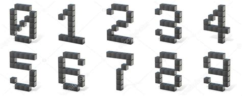 8 bit font. Numbers. 3D Stock Photo by ©djmilic 126725540