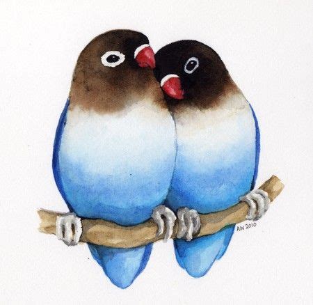 Lovebirds - Original Watercolor | Original watercolors, Drawings, Sell ...