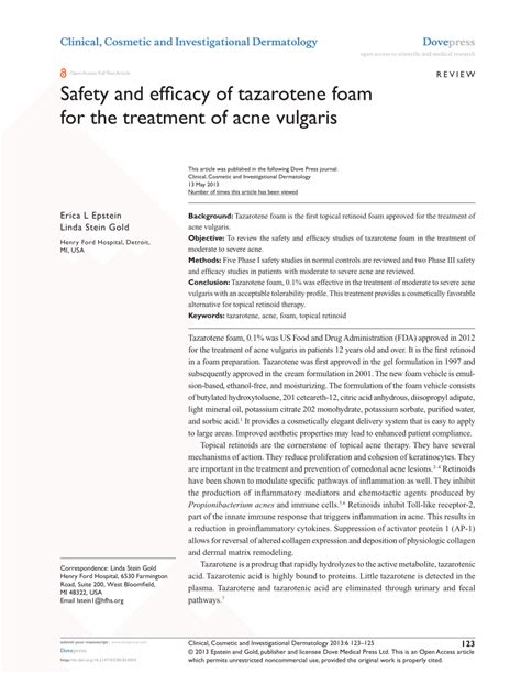 (PDF) Safety and efficacy of tazarotene foam for the treatment of acne ...