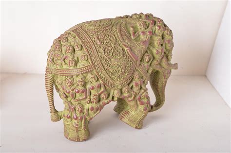 Polyresin Tribal Airavat Elephant Statue in Stone Finish – Style It by Hanika