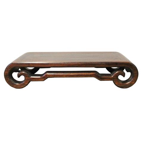 Chinese Brown Wood Scroll Rectangular Table Top Stand Display Easel cs ...