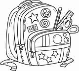Back To School Bag Isolated Coloring Page For Kids 21516530 Vector Art  sketch template