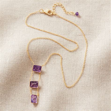 Amethyst Gold Plated Silver Pendant Chain Necklace By Rochejewels | notonthehighstreet.com