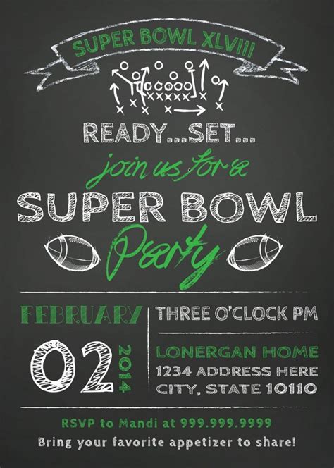 Super Bowl Invitations Templates