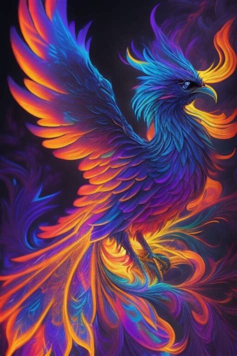 ArtStation - A very colorful and blacklight Phoenix | Artworks