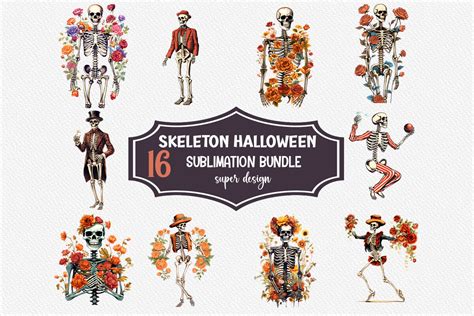 Funny Skeleton Halloween Bundle Graphic by Creative Design 12 ...