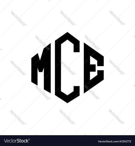 Mce letter logo design with polygon shape Vector Image