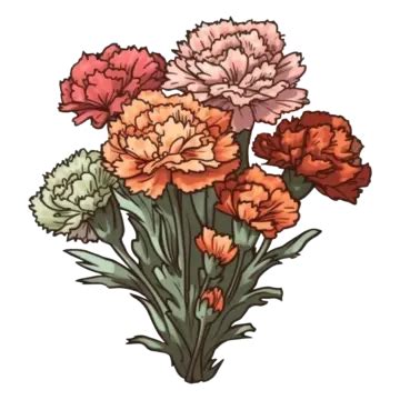 Colorful Carnation Bouquet, Carnation, Pattern, Flowers PNG Transparent Image and Clipart for ...