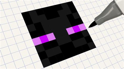 How To Draw Enderman Face Pixel Art Drawing Enderman Step By Step | The ...