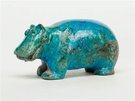 Hippopotamus, c.1810–1700 BC, Egypt Middle Kingdom, faience (a non-clay ceramic material ...