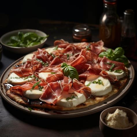 Premium Photo | Insalata Caprese con Prosciutto Tomato mozzarella and ...