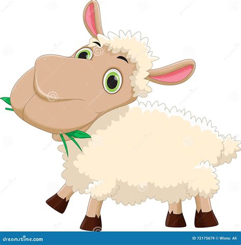 Sheep Eating Flowers Cartoon Vector | CartoonDealer.com #47656221