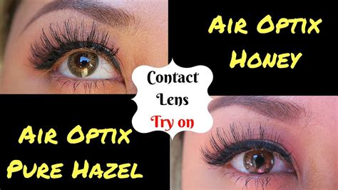 Air Optix Colors Try On: Honey & Pure Hazel on Dark Brown Eyes HD ...