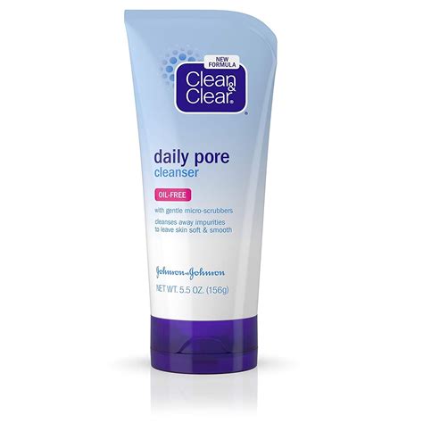 Clean & Clear Daily Pore Face Cleanser Cream for Normal, Oily and Combination Skin, Oil-Free, 5. ...